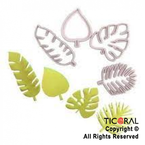 CORTANTE MARCADOR HOJAS TROPICAL SET X 4 DE PLASTICO X 1